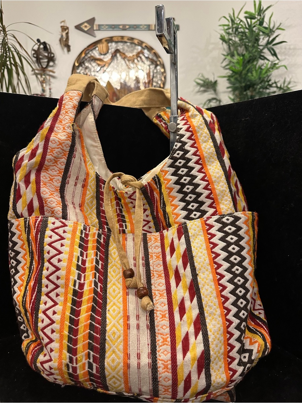 Fall Tote#273 Multi-Color Aztec Pattern Tote Bag🍂🍁🍂🍁🍂